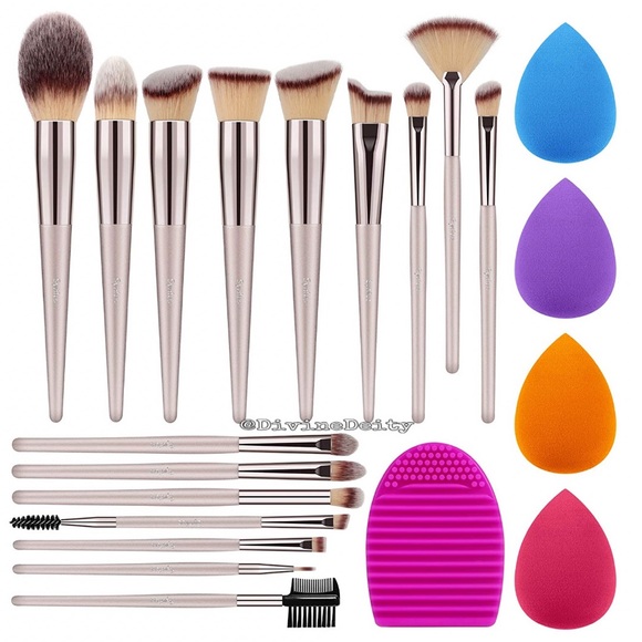 16 pcs Makeup Brush Set 4 Blender Spongescleaner